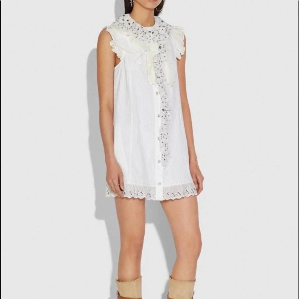 Coach ruffle prairie dress with studs size 4 - Picture 1 of 8